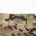 Close-up of TD Cordell Amphib Combat Pants V2 in MultiCam® Agility showing rear branding detail and reinforced stitching. Amphibious tactical pants built with Brookwood quick-dry fabric and designed for durability, mobility, and EDC-ready performance in training or deployment.
