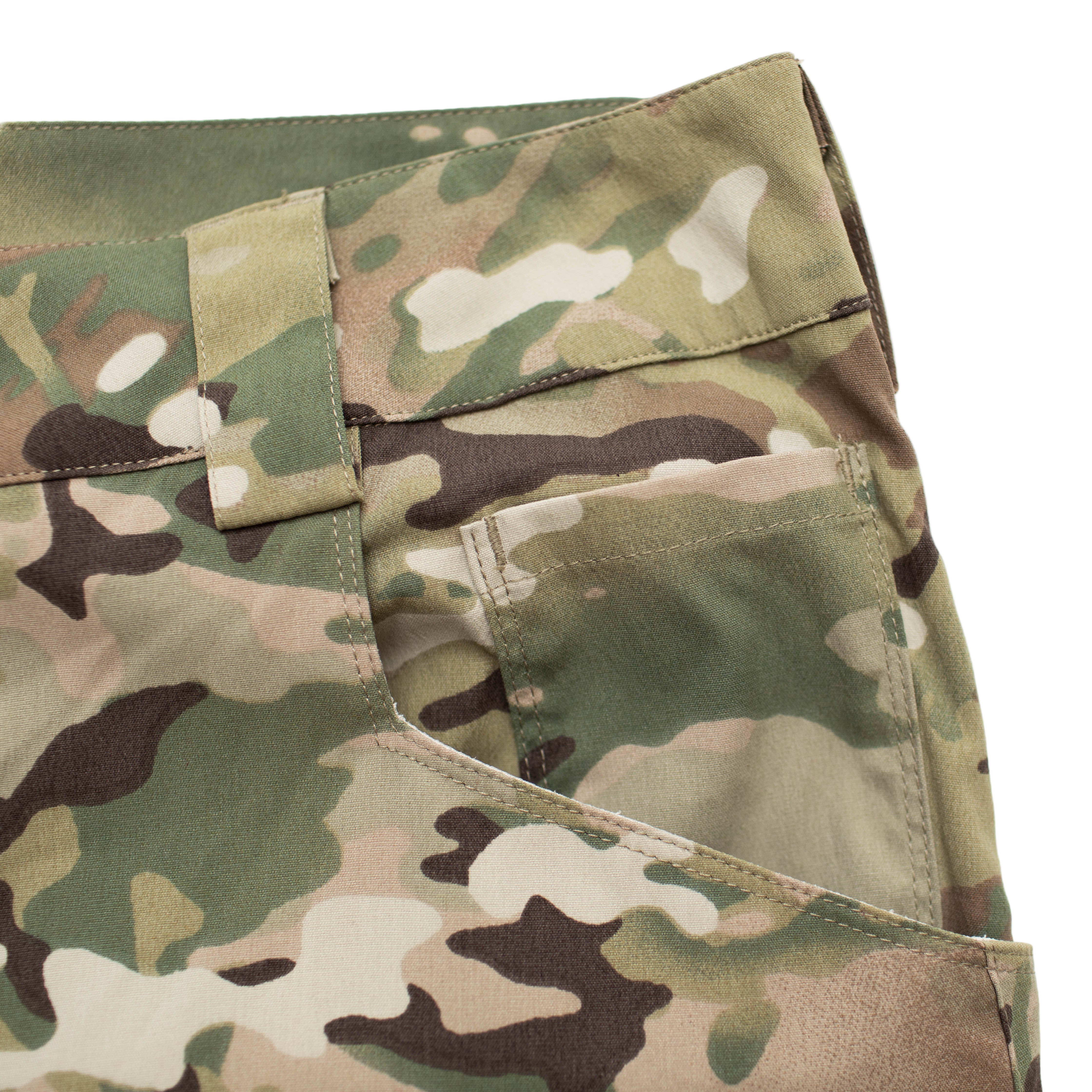 Front view of TD Cordell Amphib Tactical Combat Pants V2 in Brookwood MultiCam® Agility fabric. Amphibious tactical pants with ergonomic fit, reinforced stitching, and 11-pocket EDC layout. Built for range training, deployments, and outdoor missions.