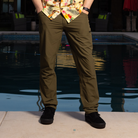 Second lifestyle photo of TD Neptune Amphibious Tactical Performance Pants worn casually, showcasing lightweight quick-dry ripstop fabric, relaxed fit, and amphibious tactical design ideal for everyday carry and comfortable all-day summer wear