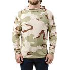 TD Outdoor Tiger Shark Sun Shirt in DCU camo front facing product shot, lightweight tactical performance hoodie with UPF 50 Blocktech sun protection, moisture wicking 4 way stretch fabric built for hot weather range days and outdoor training