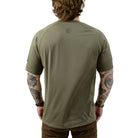 Back view of TD Ranger Green tactical range shirt built for breathable performance and plate carrier layering