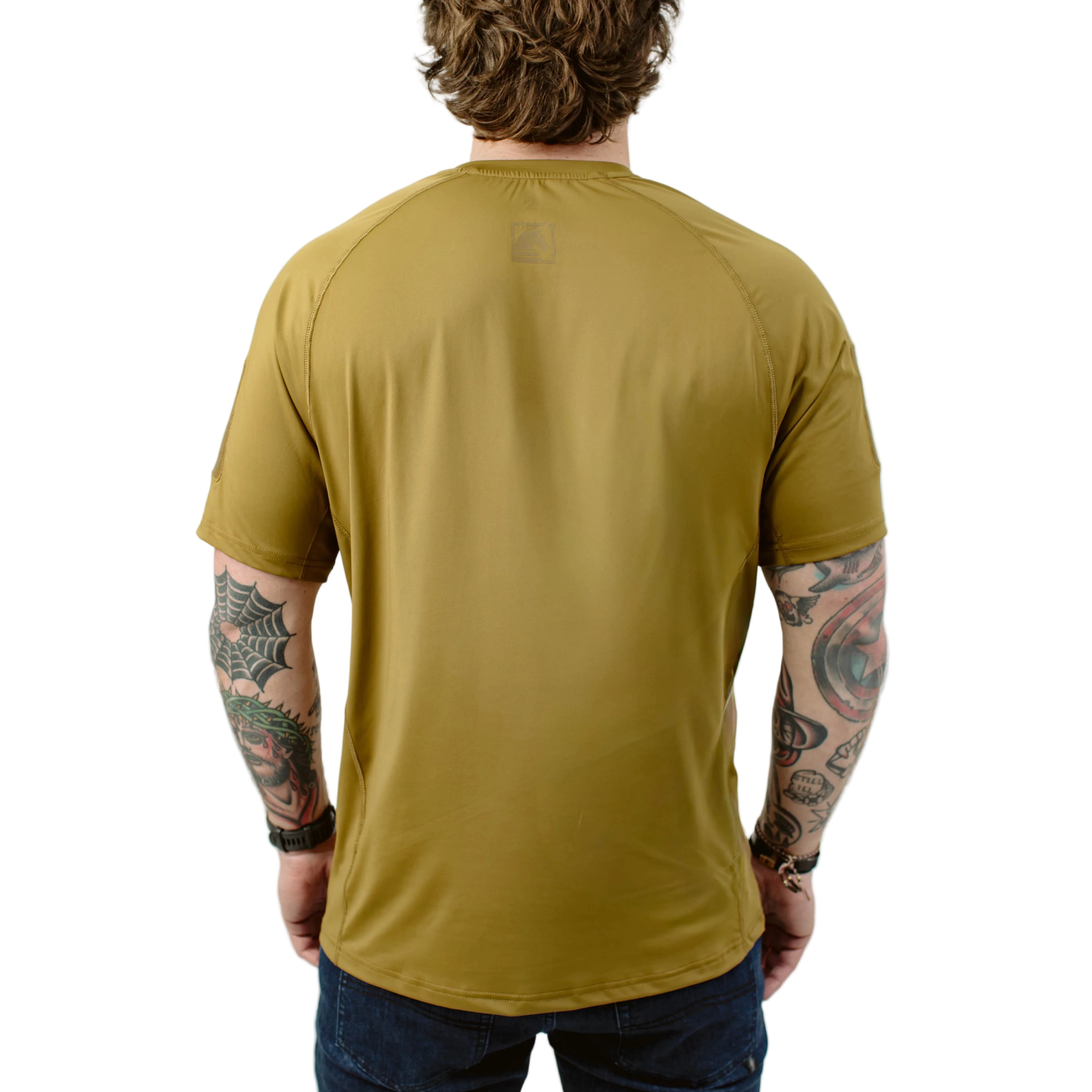 Back view of TD Short Sleeve Range Shirt Arrowwood designed for breathable tactical performance