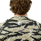TD Short Sleeve Range Shirt Golden Tiger back neck seam with low profile interior branding for non chafing comfort