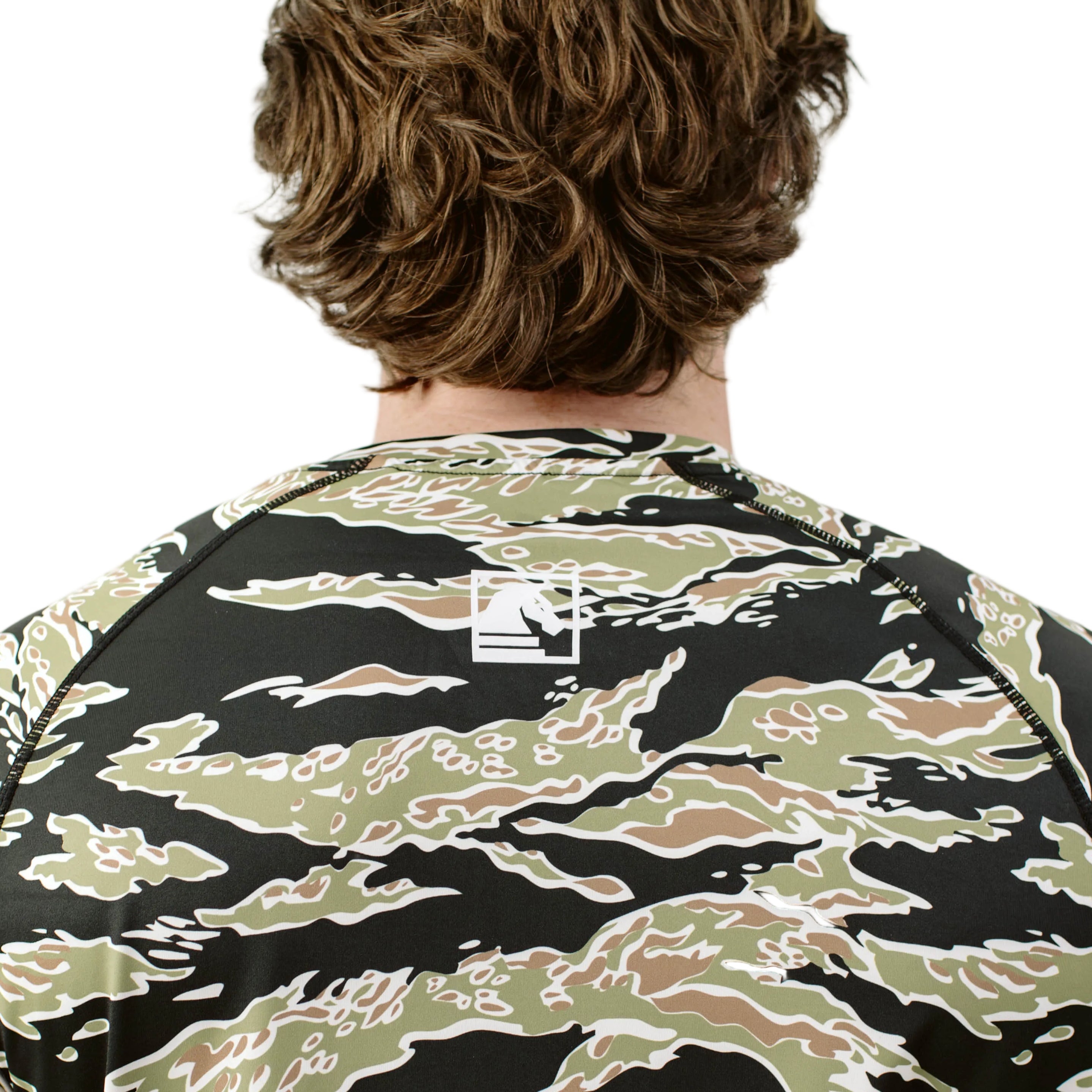 TD Short Sleeve Range Shirt Golden Tiger back neck seam with low profile interior branding for non chafing comfort