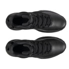 Top down view of the UA Stellar Mid Tactical Boots in Black showing the padded collar, lace system, and supportive construction made for high mileage wear and first responder movement.