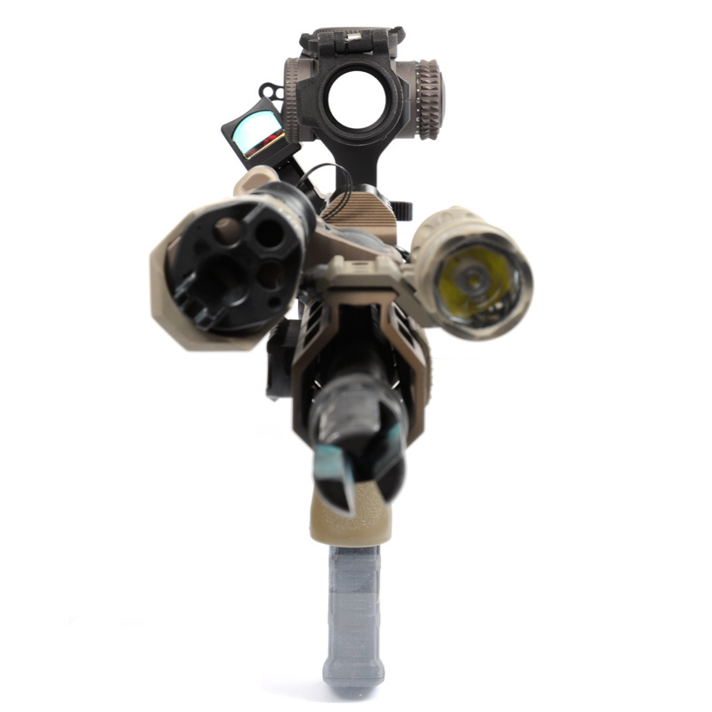 Unity FAST LPVO Scope Mount installed on rifle | 2.05" optical centerline for heads-up shooting, 30mm/34mm ring compatibility, MRDS and clip-on NVG ready, Unity Tactical optic mount on rail