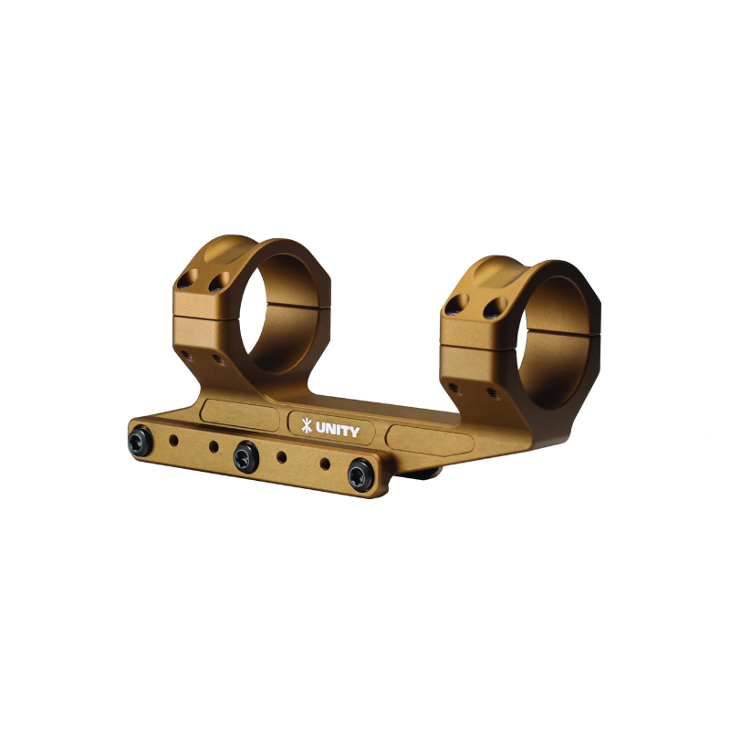 Unity Tactical REKE Scope Mount FDE 1.54 precision scope mount designed for LPVO rifles with night vision alignment and Type III hardcoat anodized finish