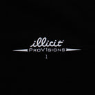 White logo with 'illicit Provisions' text on a black background