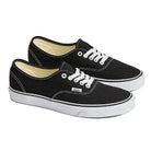 Pair of Vans Authentic Shoes in Black and White showcasing the classic canvas upper, low-profile silhouette, and timeless skate-inspired style.