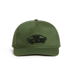 Vans Classic Snapback Hat front product shot showing embroidered logo | 5 panel streetwear snapback hat with medium structure curved bill and adjustable closure - best everyday hat for casual wear and range use