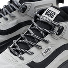 Close-up of the Vans Crosspath Mid Shoe showing the lace system, reinforced eyelets, and durable upper construction.