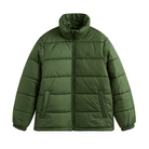 Front product shot of the Vans Hillgate Puffer Jacket in Pine Forest Green showing the hoodless insulated 10 oz poly fill design with a recycled polyester shell built for cold weather durability and everyday wear.