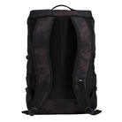Back view of the Vans Omit Backpack showing the ergonomic padded shoulder straps and breathable waffle mesh back panel designed for long wear, comfort, and durable everyday carry.