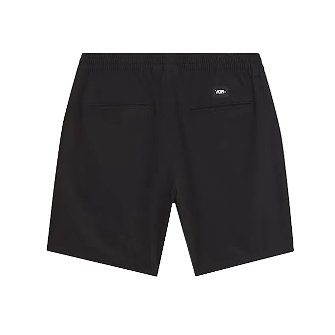 Rear view of Vans Range Sport Shorts in Black displaying the relaxed fit and performance-focused design.