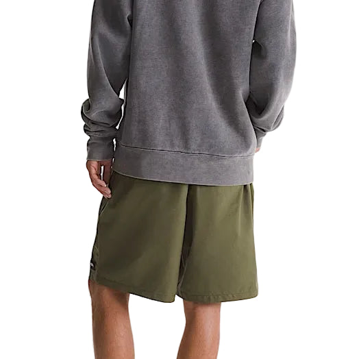 Rear view of Vans Range Sport Shorts in Mossy Olive showing the relaxed fit and clean everyday performance design.