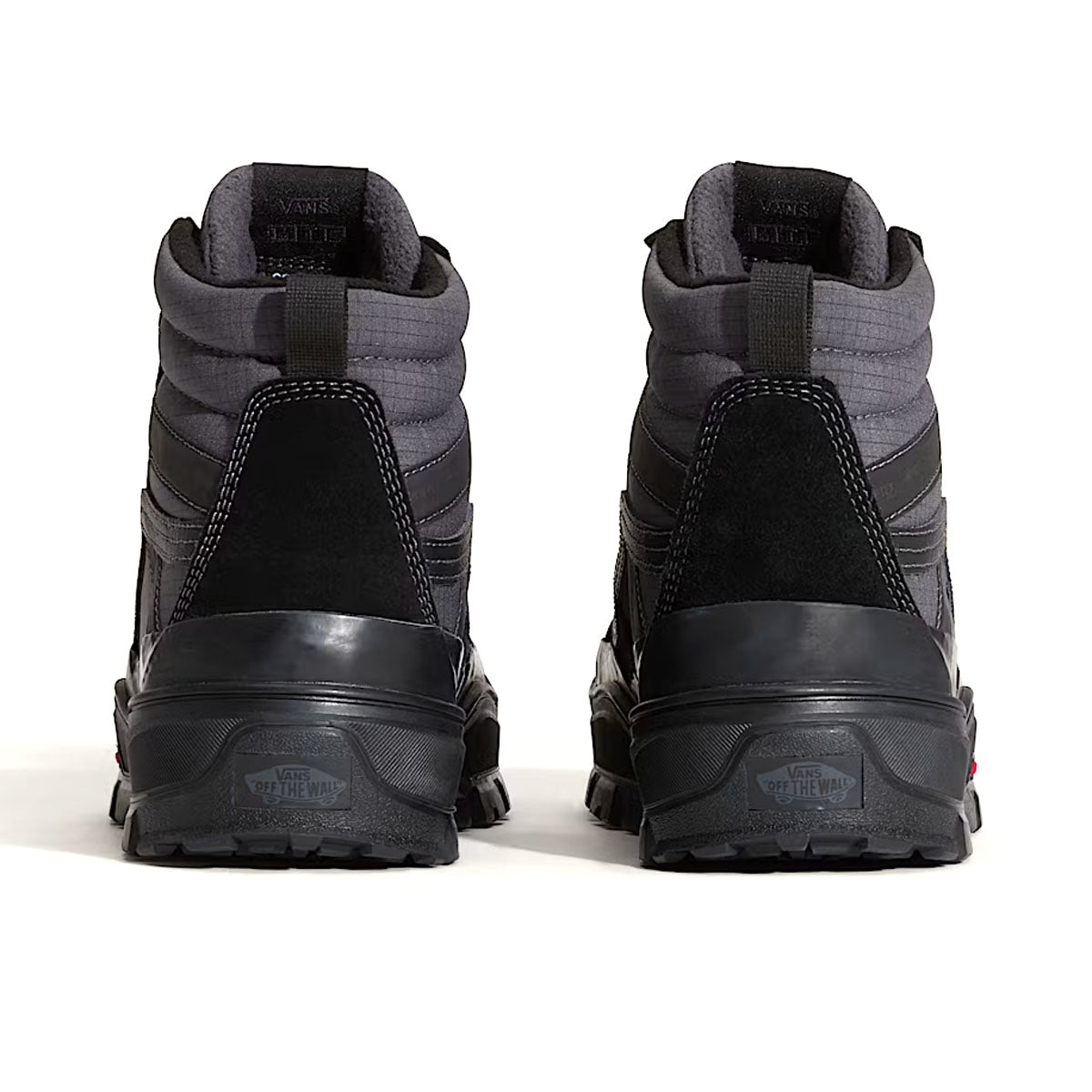 Rear view of the Black Vans Sk8-Hi GORE-TEX Insulated Shoe showing the insulated high-top design and supportive heel construction.