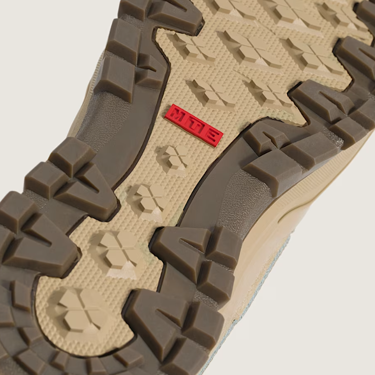 Close-up of the Vans Sk8-Hi GORE-TEX Insulated Shoe in Incense featuring the aggressive All-Trac outsole for traction on wet and uneven terrain.