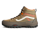 Side profile of the Vans Sk8-Hi GORE-TEX Insulated Shoe in Khaki Brown featuring waterproof protection, insulated comfort, and rugged all-weather traction.