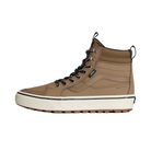 Side view of the Vans Sk8-Hi Waterproof MTE in sepia brown showing durable suede upper, HydroGuard® waterproofing, and insulated design for cold weather