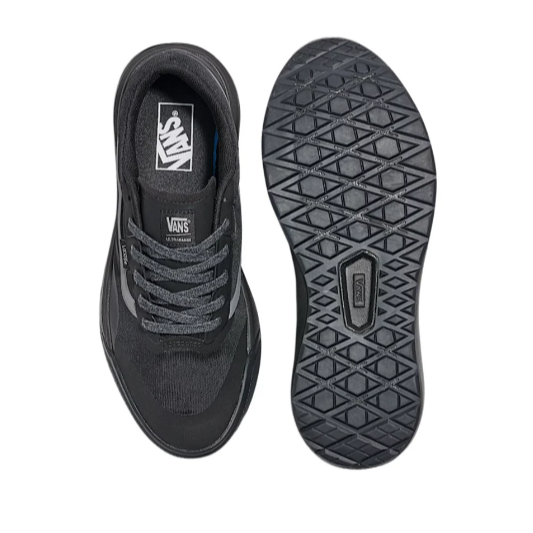 Close-up of Vans UltraRange 2.0 showing secure lacing system and reverse waffle outsole for flexible traction and all-day comfort on the move