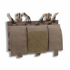 Velocity Systems Quad 5.56 SwiftClip Placard GP in Ranger Green front product shot, modular chest rig placard holding four 5.56 magazines with three GP storage pouches and SwiftClip compatible mounting system for streamlined plate carrier setups