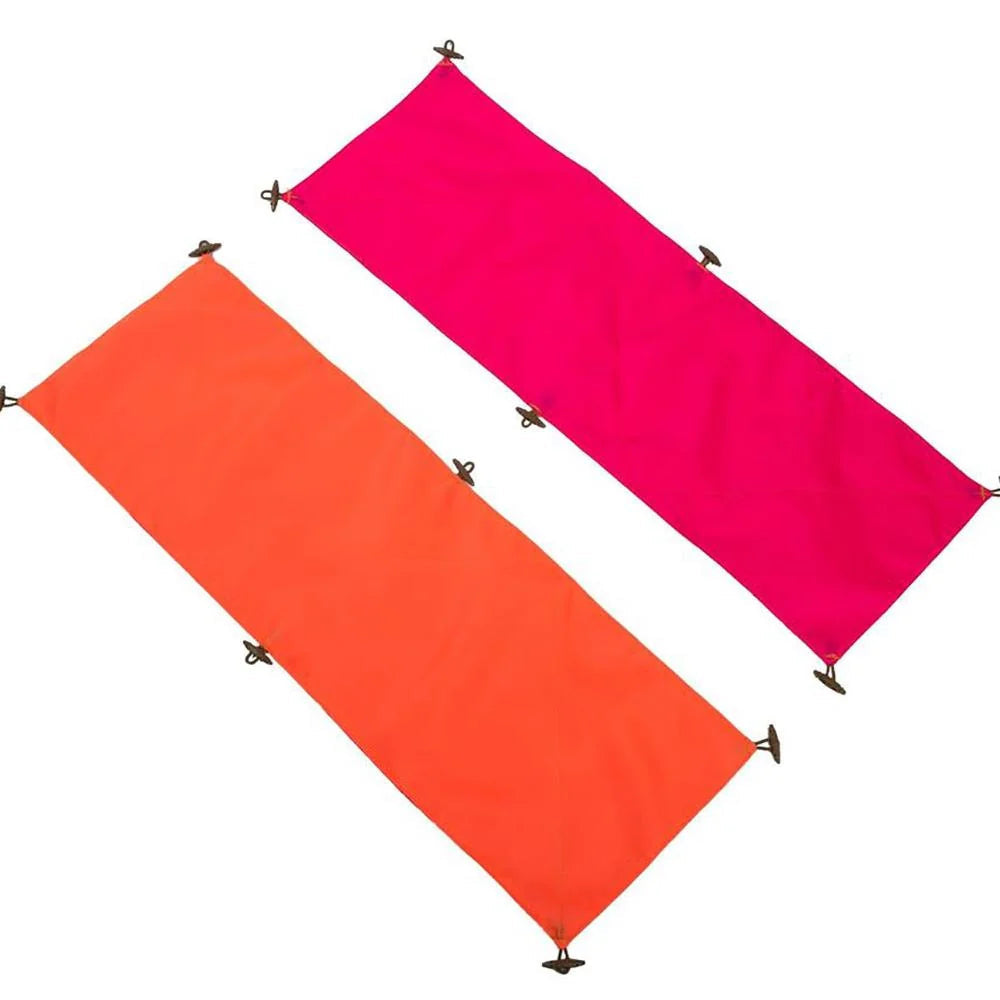 Velocity Systems VS17 signal panel laid flat showing orange and cerise sides for high visibility tactical identification