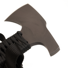 Black axe with a sheath on a white background