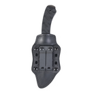 Winkler Blue Ridge Crusher sculpted black laminate version mounted in Boltaron sheath with spring steel belt clip for low profile tactical carry