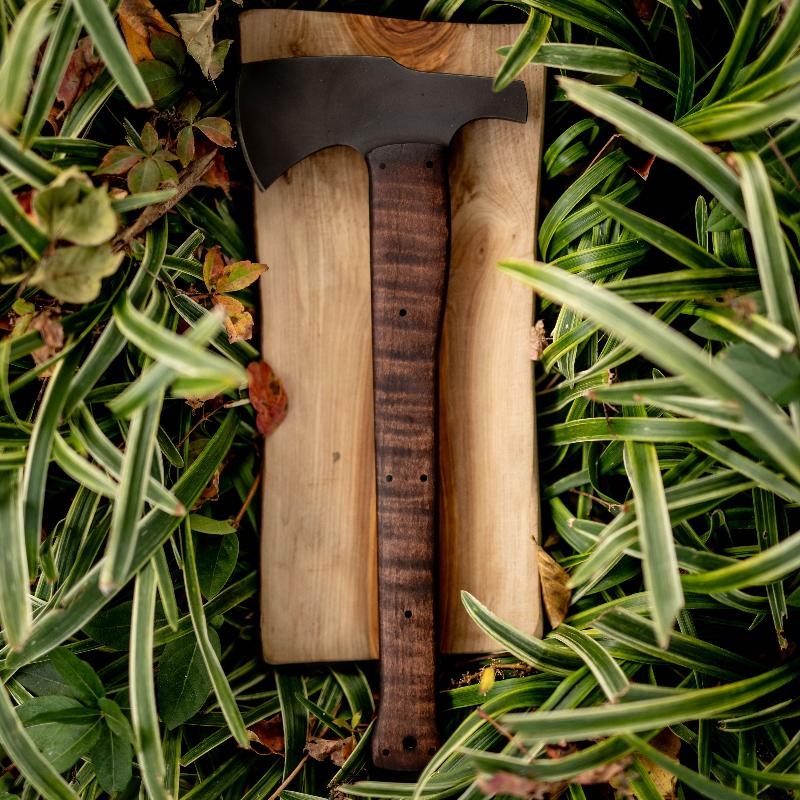 Winkler Knives Hammer Combat Axe walnut smooth handle version with hammer poll head and glass breaker built for military breaching