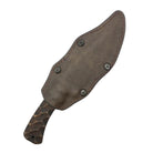 Winkler Highland Hunter maple handle secured in Boltaron lined leather sheath with Discreet Carry spring steel belt clip