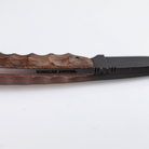 Detail of 3/16 inch thick 80CrV2 steel blade on Winkler Huntsman walnut EDC hunting knife