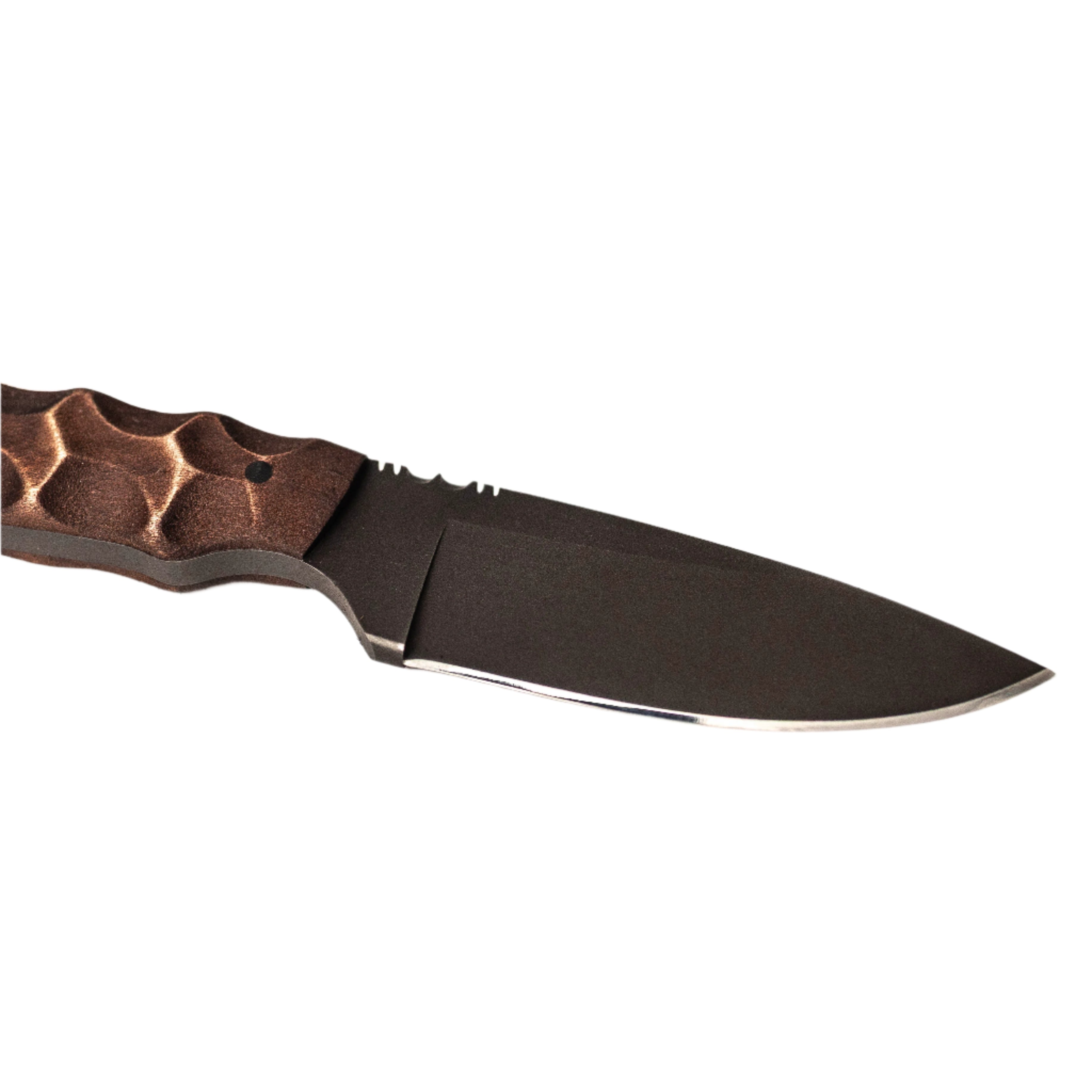 Side profile of Winkler Huntsman walnut version showing 3.5 inch blade length and balanced compact fixed blade design