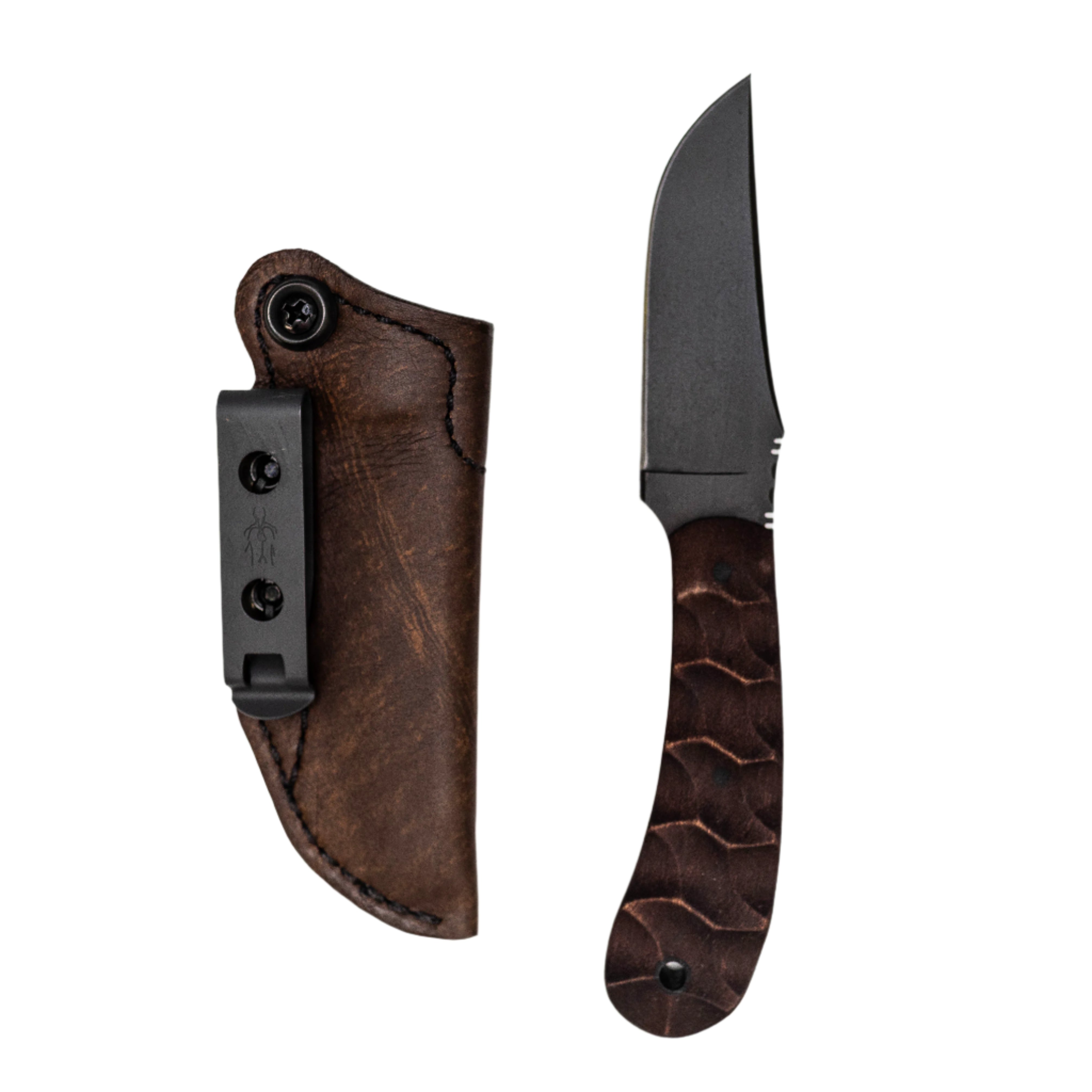 Side view of Winkler SD1 Maple Sculpted handle version highlighting ergonomic contouring and compact 3 1/4 inch blade