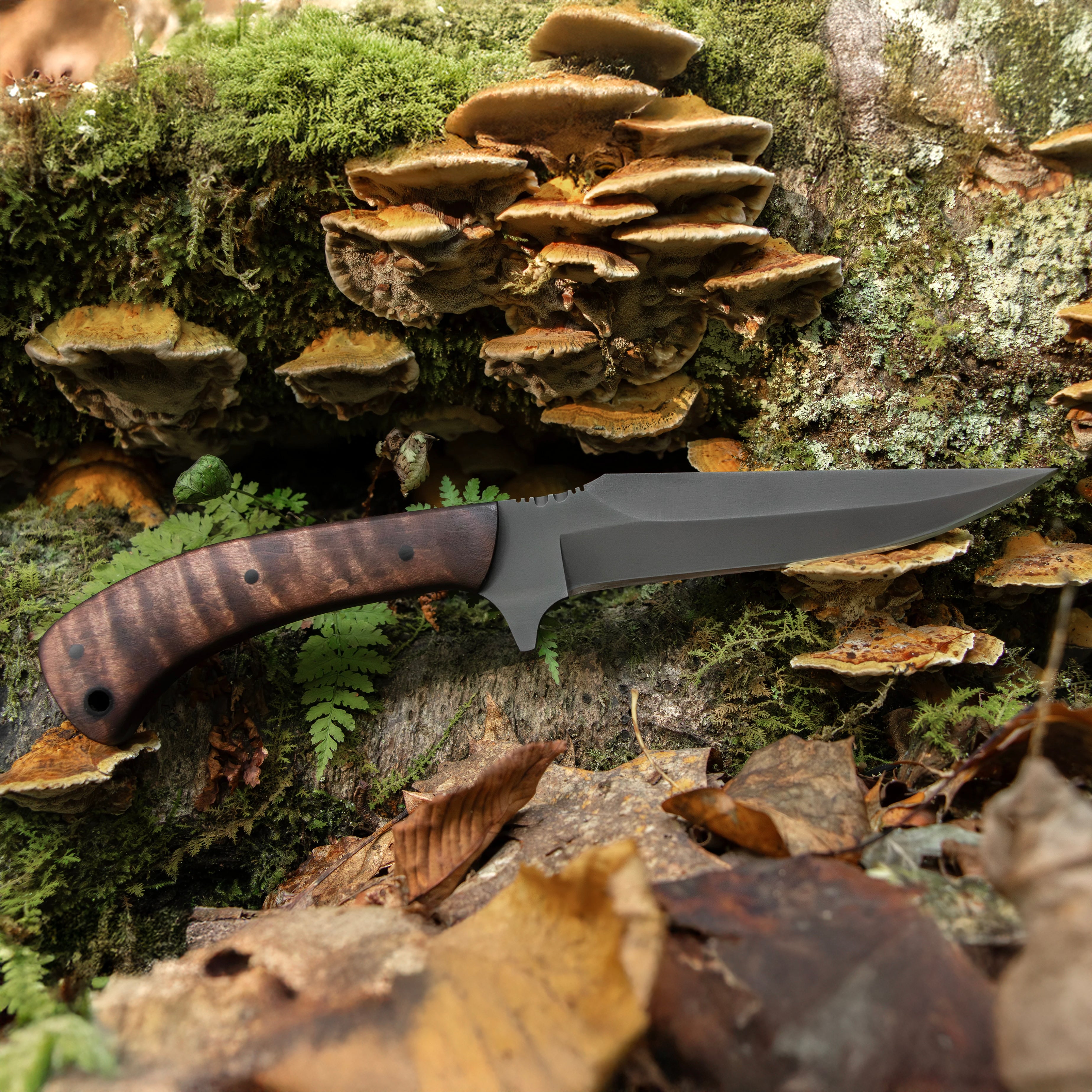Winkler Knives Shadow Strike with maple plain handle carried on belt during outdoor training session highlighting lightweight fixed blade EDC profile