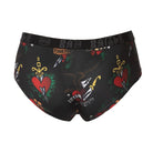 Rear view of the Tattoo Heart Women’s Battle Briefs showing the cheeky cut and contoured fit, designed for active performance with breathable, stretch fabric and flat-lock seams.