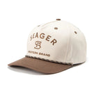 Beige and brown cap with 'Seager Western Brand' logo on a white background