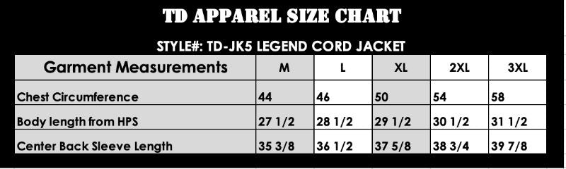 TD Legend Cord Jacket Apparel TD Apparel 