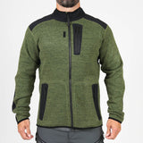 Man wearing fleece jacket in Cypress green color from MTHD's Snowline Polartec Thermal Pro line