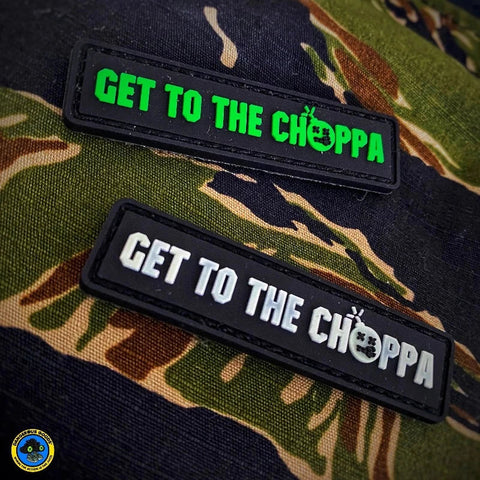 DG Get To The Choppa Patch - Green Morale Patches Dump Box 