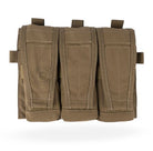 Crye Precision AVS Detachable Flap M4 in Coyote Brown featuring three integrated rifle magazine pouches and direct compatibility with Crye plate carriers.