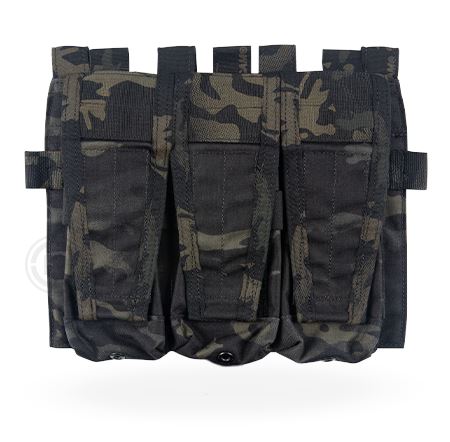 Crye Precision AVS Detachable Flap M4 in MultiCam Black featuring a streamlined triple-magazine placard design for AVS and JPC carriers.