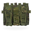 Crye Precision AVS Detachable Flap M4 in MultiCam Tropic featuring three integrated M4 magazine pouches for low-profile magazine carry on AVS and JPC plate carriers.
