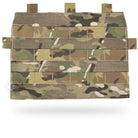 Front view of the Crye Precision AVS Detachable Flap MOLLE in MultiCam showing the modular MOLLE layout and quick-attach design.