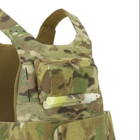 Ferro Concepts MOLLE Admin Panel installed on tactical plate carrier providing organized storage for admin gear, tools, and mission essentials