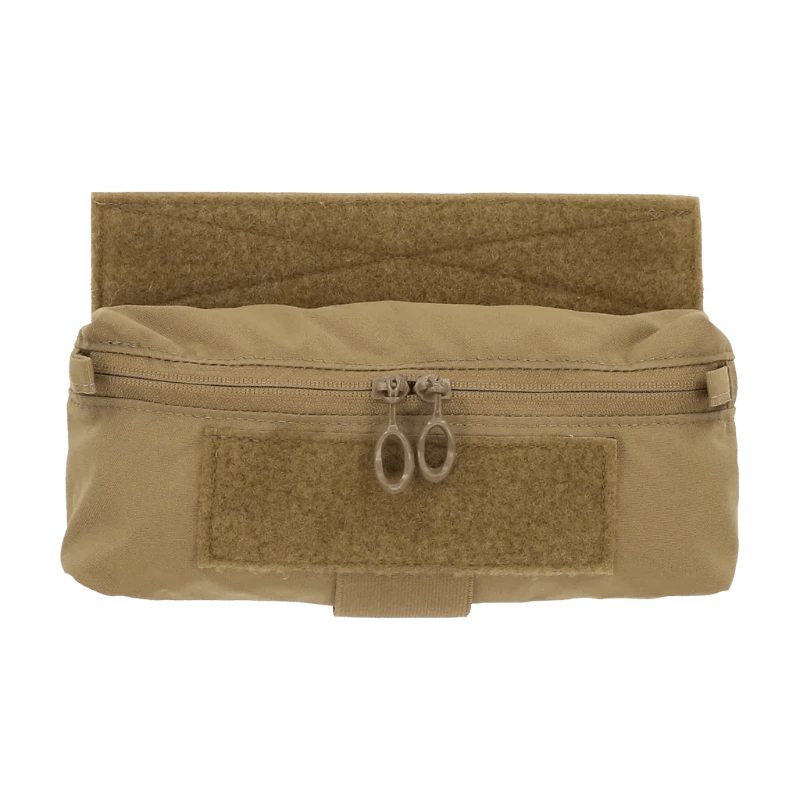 Ferro Concepts Mini Dangler Coyote Brown mounted under tactical carrier showing compact utility storage with minimal added bulk