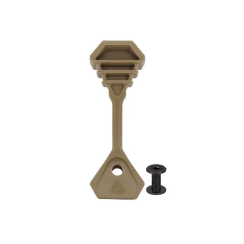 Ferro Concepts Pull Tab Kit featuring a textured rubber pull tab and mounting hardware for upgrading Slingster sling adjustment performance.