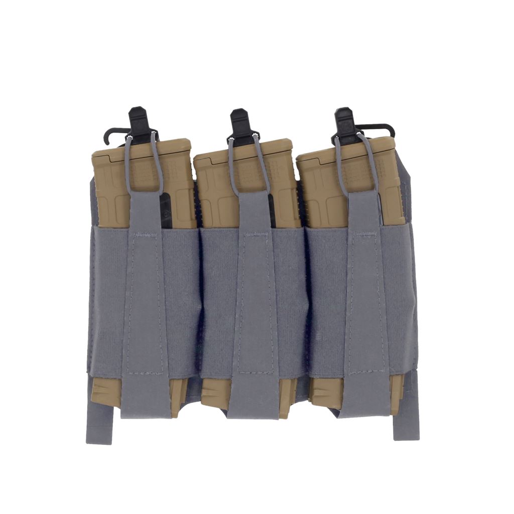 Ferro Concepts TEAR Front Flap Wolf Grey triple magazine placard with low bulk elastic retention system and ADAPT compatibility