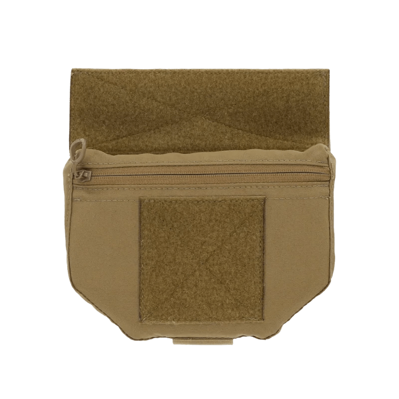 Ferro Concepts The Dangler Coyote Brown tactical storage pouch designed to mount beneath plate carriers and chest rigs