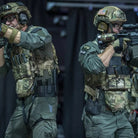 Operator equipped with Ferro Concepts The Dangler demonstrating low profile storage integration with modern plate carrier system