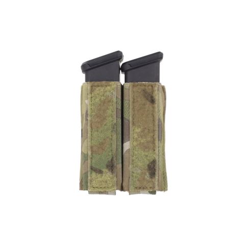 Ferro Concepts Turnover Double Pistol in Multicam featuring low profile elastic retention for two pistol magazines and Velcro compatible mounting systems